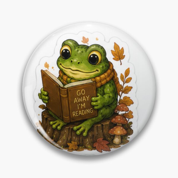 Item preview, Go Away I'm Reading Frog Sticker designed and sold by AtlasPixel.