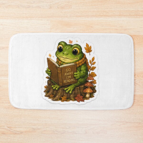 Item preview, Go Away I'm Reading Frog Sticker designed and sold by AtlasPixel.