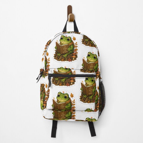 Item preview, Go Away I'm Reading Frog Sticker designed and sold by AtlasPixel.