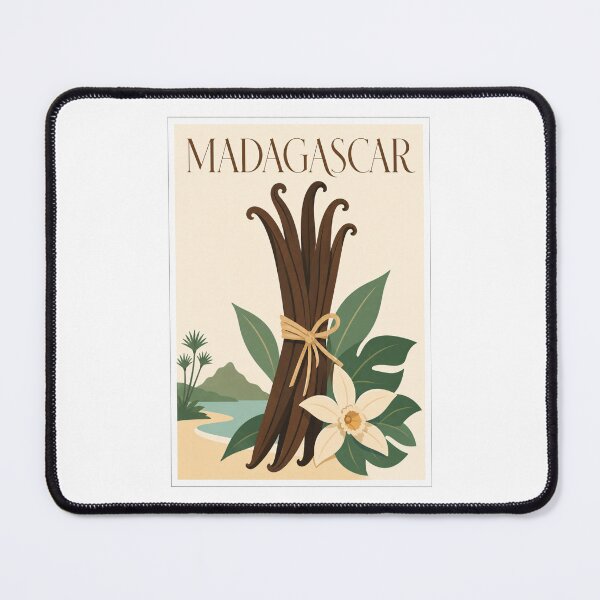 Item preview, Vintage Madagascar Vanilla Orchid Travel Poster designed and sold by Beyond Destinations.