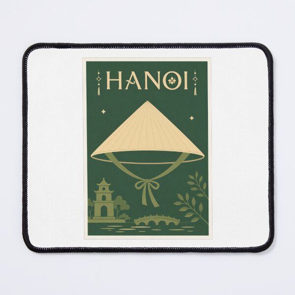Item preview, Vintage Hanoi Vietnam Conical Hat Travel Poster designed and sold by Beyond Destinations.