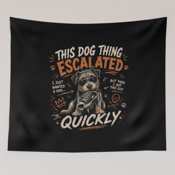 Item preview, This Dog Thing Escalated Quickly Funny Dog Design – Cute Naughty Puppy  T-Shirt designed and sold by Artimax-Studio.