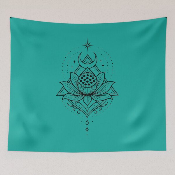 Item preview, Lotus Sacred Geometry Moon Spiritual Symbol designed and sold by Christine Krahl.