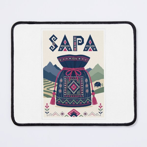 Item preview, Vintage Sapa Vietnam Tribal Bag Travel Poster designed and sold by Beyond Destinations.