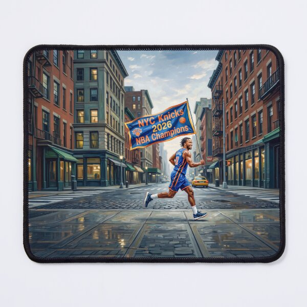 Item preview, Jalen Brunson Running With Knicks Championship Banner designed and sold by Home Decor Art.