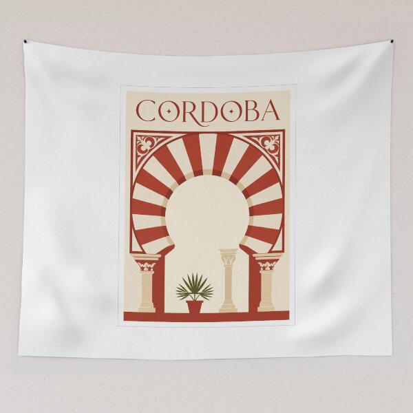 Item preview, Vintage Cordoba Spain Mosque Arches Travel Poster designed and sold by Beyond Destinations.