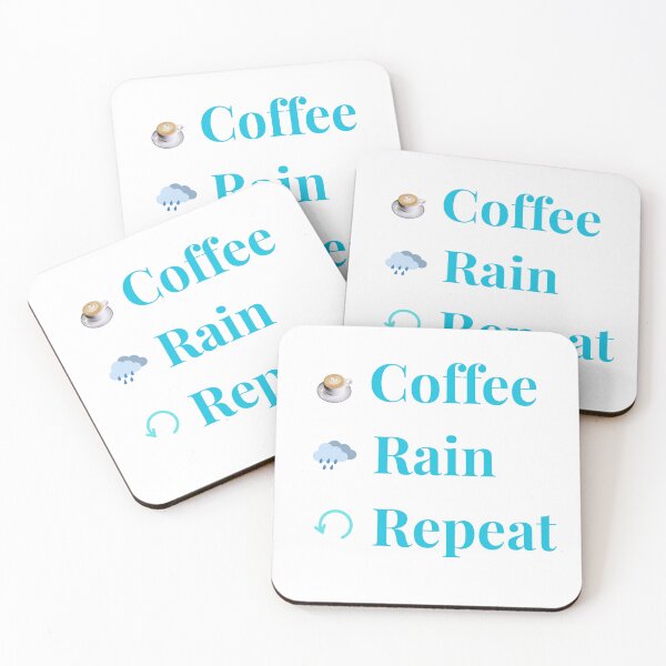 Item preview, Coffee Rain Repeat – Blue Typography for Rain Lovers designed and sold by Marathidesigns.
