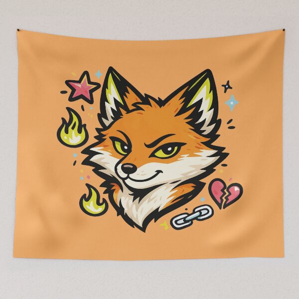Item preview,  Static Fox Bold Y2K Soft Grunge Doodle Art designed and sold by AbderraimArt.
