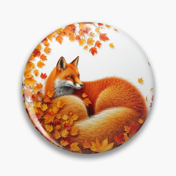 Item preview, A Fox Curled Up Formed Entirely Of Autumn Leaves A designed and sold by QuirkThreadsCo.