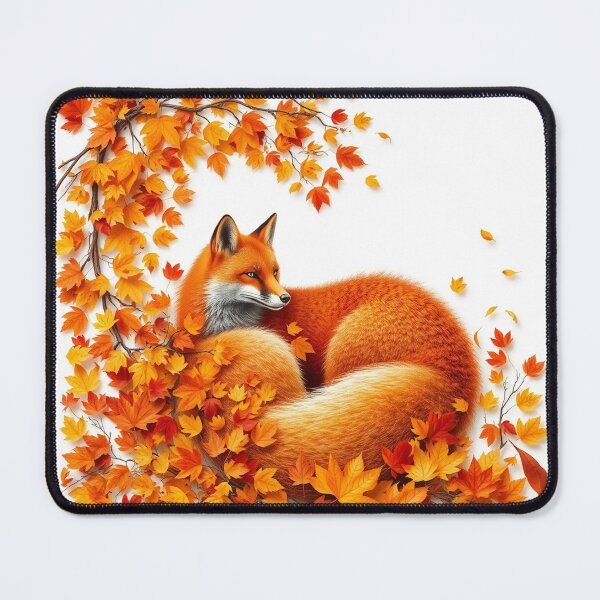 Item preview, A Fox Curled Up Formed Entirely Of Autumn Leaves A designed and sold by QuirkThreadsCo.