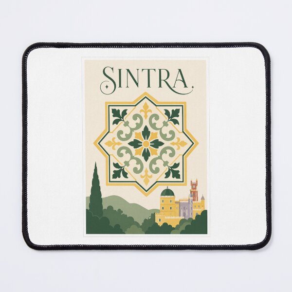 Item preview, Vintage Sintra Portugal Pena Palace Tile Poster designed and sold by Beyond Destinations.