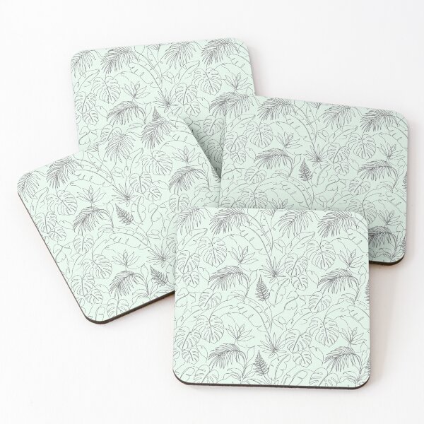 Item preview, Minimalist Tropical Leaf Line Art Seamless Pattern designed and sold by FashioonTrends.