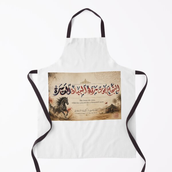 Item preview, The Brave Dies Once, The Coward Dies a Thousand Times – Arabic Calligraphy by Kareema Al-Saadi designed and sold by LumivaraGallery.