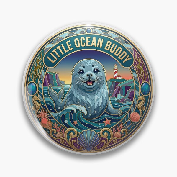 Item preview, Little Ocean Buddy Vintage Seal. designed and sold by HorrorInkStudio.