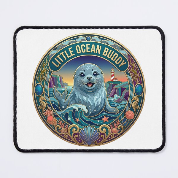 Item preview, Little Ocean Buddy Vintage Seal. designed and sold by HorrorInkStudio.