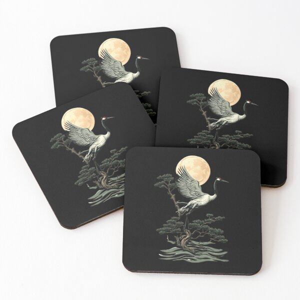 Item preview, Crane, Pine Tree & Full Moon | Elegant Japanese Icon 01 designed and sold by Shift-Bloom.