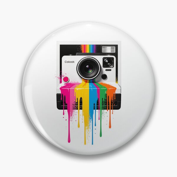 Item preview, Polaroid Color Collage – Retro Camera Drip Tee designed and sold by Artify24.