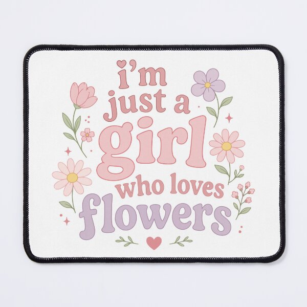 Item preview, I'm Just a Girl Who Loves Flowers Retro Daisy Floral designed and sold by BrownHorse90s.