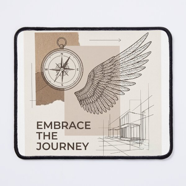 Item preview, Embrace The Journey - Vintage Compass & Architectural Line Art designed and sold by HayaasBoutique.