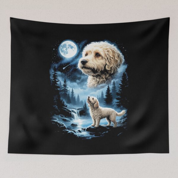 Item preview, Maltipoo Howling to The Moon Vintage Meme designed and sold by Hedoraxe.