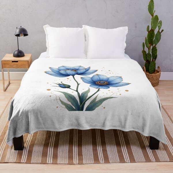 Item preview, Elegant Blue Blossom with Gold Accents | Luxury Floral Clipart designed and sold by nncreator.