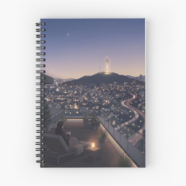 Item preview, Seoul Night: Namsan Tower Rooftop Serenity designed and sold by SOOstudio73.