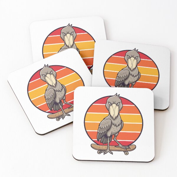 Item preview, Shoebill Stork Skateboarding Retro 70s Sunset Vintage designed and sold by ArcApparel2020.