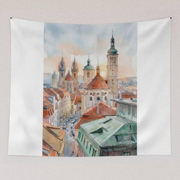 Item preview, Prague Old Town Sunset Skyline designed and sold by caracatita75.