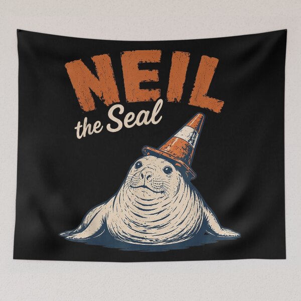 Item preview, Neil The Seal With Traffic Cone Hat Funny Viral Meme Illustration designed and sold by RuperDelois.