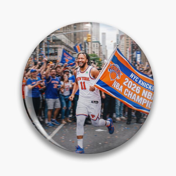 Item preview, Jalen Brunson Running With Knicks Championship Banner designed and sold by Home Decor Art.