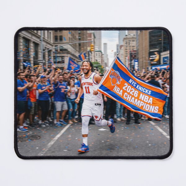 Item preview, Jalen Brunson Running With Knicks Championship Banner designed and sold by Home Decor Art.