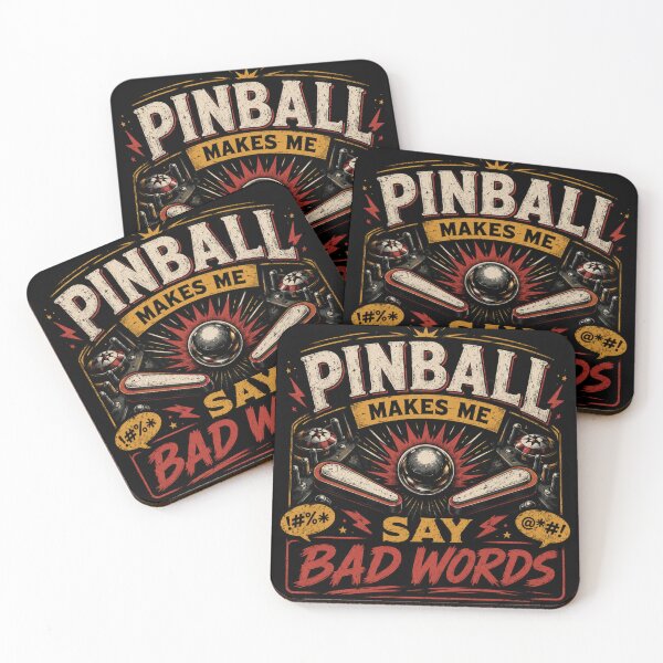 Item preview, Pinball Makes Me Say Bad Words Funny Retro Arcade Design – Vintage Gamer T-Shirt & Sticker designed and sold by Artimax-Studio.
