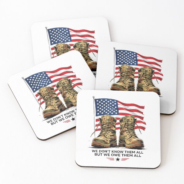 Item preview, Military Honor Collage – Patriotic Boots Flag Tee designed and sold by Artify24.