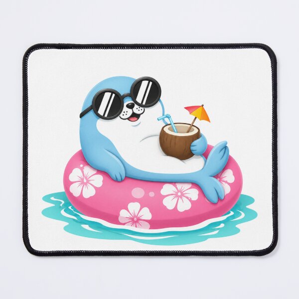 Item preview, Neil the Seal Relaxing on Pool Float designed and sold by ByMorad.