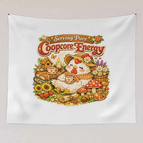 Item preview, Serving Pure Coopcore Energy Cute Cottagecore Chicken designed and sold by Chill Chicken Studio.