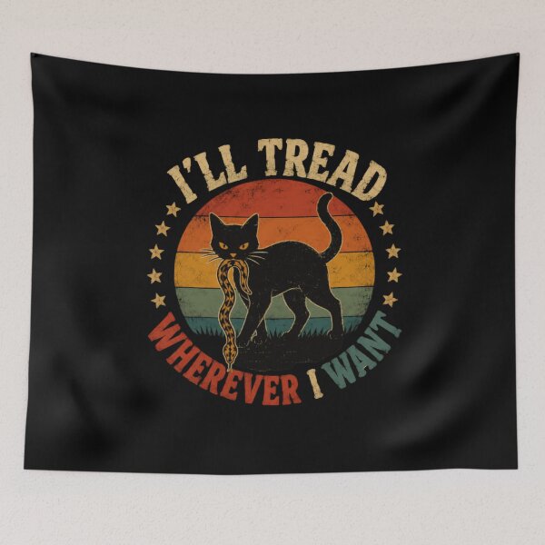 Item preview, I'll Tread Wherever I Want Black Cat Independent Feline Owner designed and sold by SkeletonsDanger.