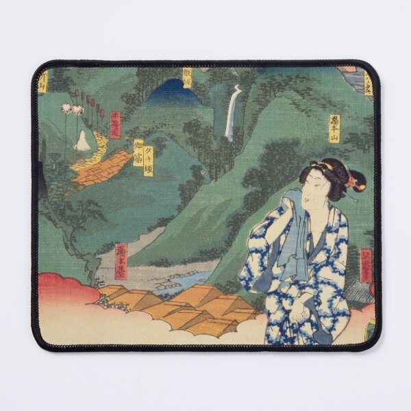 Item preview, Kunisada Utagawa Hakone Hot Spring Vintage Japanese Woodblock Print Ukiyo-e designed and sold by vekotpu.