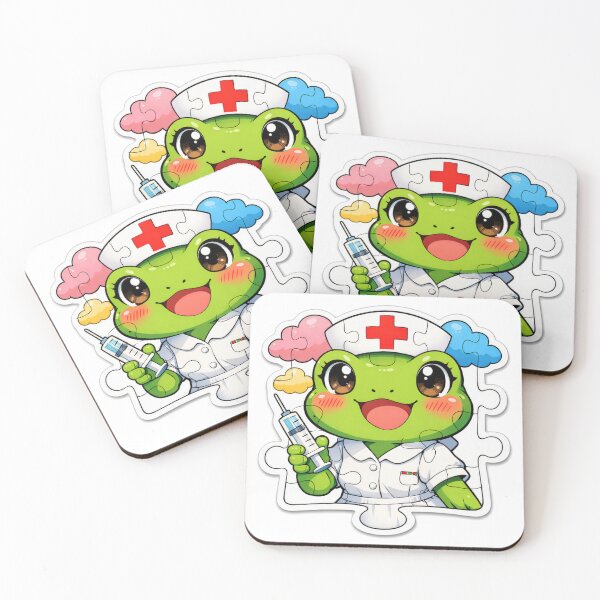 Item preview, Cute Frog Nurse Puzzle Sticker – Adorable Kawaii Medical Character designed and sold by ARTERAMIX.
