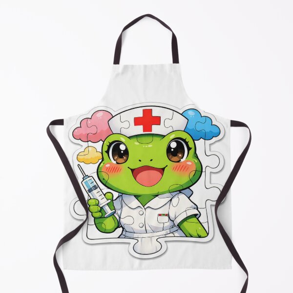 Item preview, Cute Frog Nurse Puzzle Sticker – Adorable Kawaii Medical Character designed and sold by ARTERAMIX.