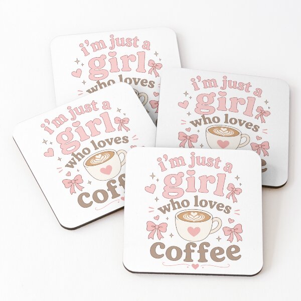 Item preview, I'm Just a Girl Who Loves Coffee Retro  designed and sold by BrownHorse90s.