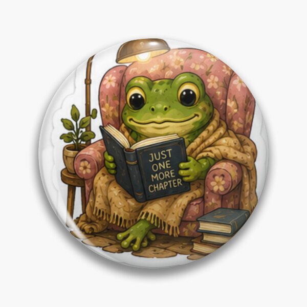 Item preview, Just One More Chapter Frog Sticker designed and sold by AtlasPixel.