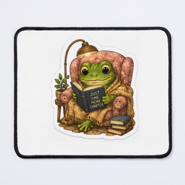 Item preview, Just One More Chapter Frog Sticker designed and sold by AtlasPixel.