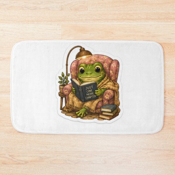 Item preview, Just One More Chapter Frog Sticker designed and sold by AtlasPixel.
