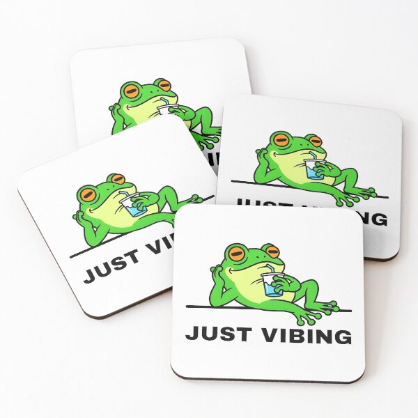 Item preview, Just Vibing Funny Frog Chill Retro Cartoon designed and sold by DigitalArtx-com.