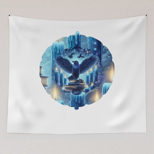 Item preview, Mystical Raven with Blue Candles Fantasy Art designed and sold by NightSpell.