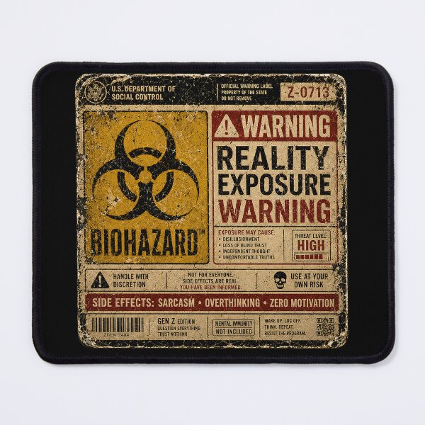 Item preview, SIGNS - Warning Biohazard Reality Exposure Warning designed and sold by MetusArt.