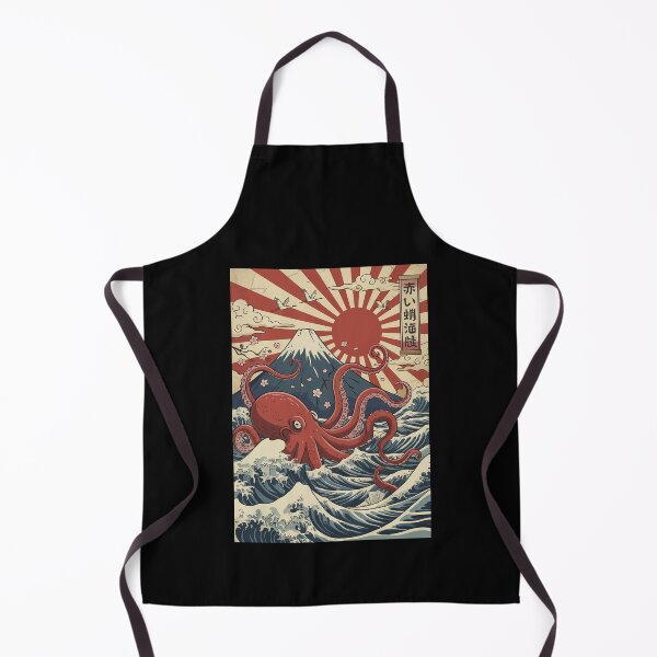 Item preview, Red Octopus Japanese Waves Kraken Vintage designed and sold by suhairee-studio.