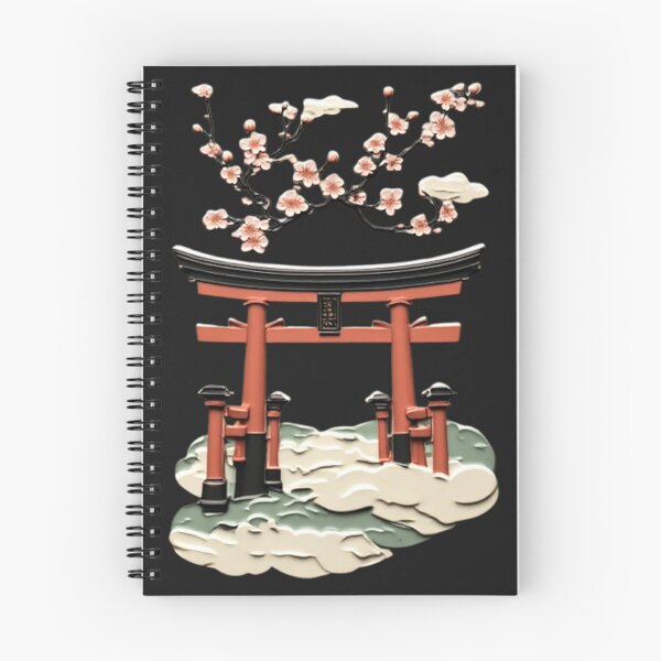 Item preview, Torii Gate in Mist with Cherry Blossom | Elegant Japanese Icon 01 designed and sold by Shift-Bloom.