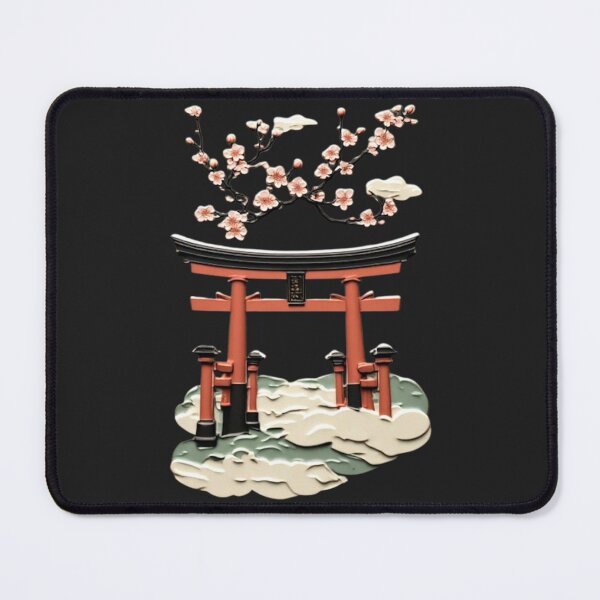 Item preview, Torii Gate in Mist with Cherry Blossom | Elegant Japanese Icon 01 designed and sold by Shift-Bloom.