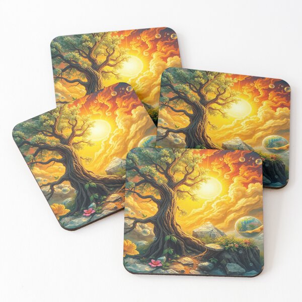 Item preview, Cosmic Tree – Surreal Nature & Golden Sky designed and sold by FotoworldEdel.